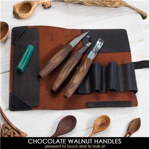 Beavercraft S14X - Premium Spoon Carving Set With Walnut Handles