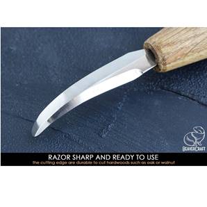 Beaver Craft Open Curve Spoon Knife with Leather Sheath - SK4S